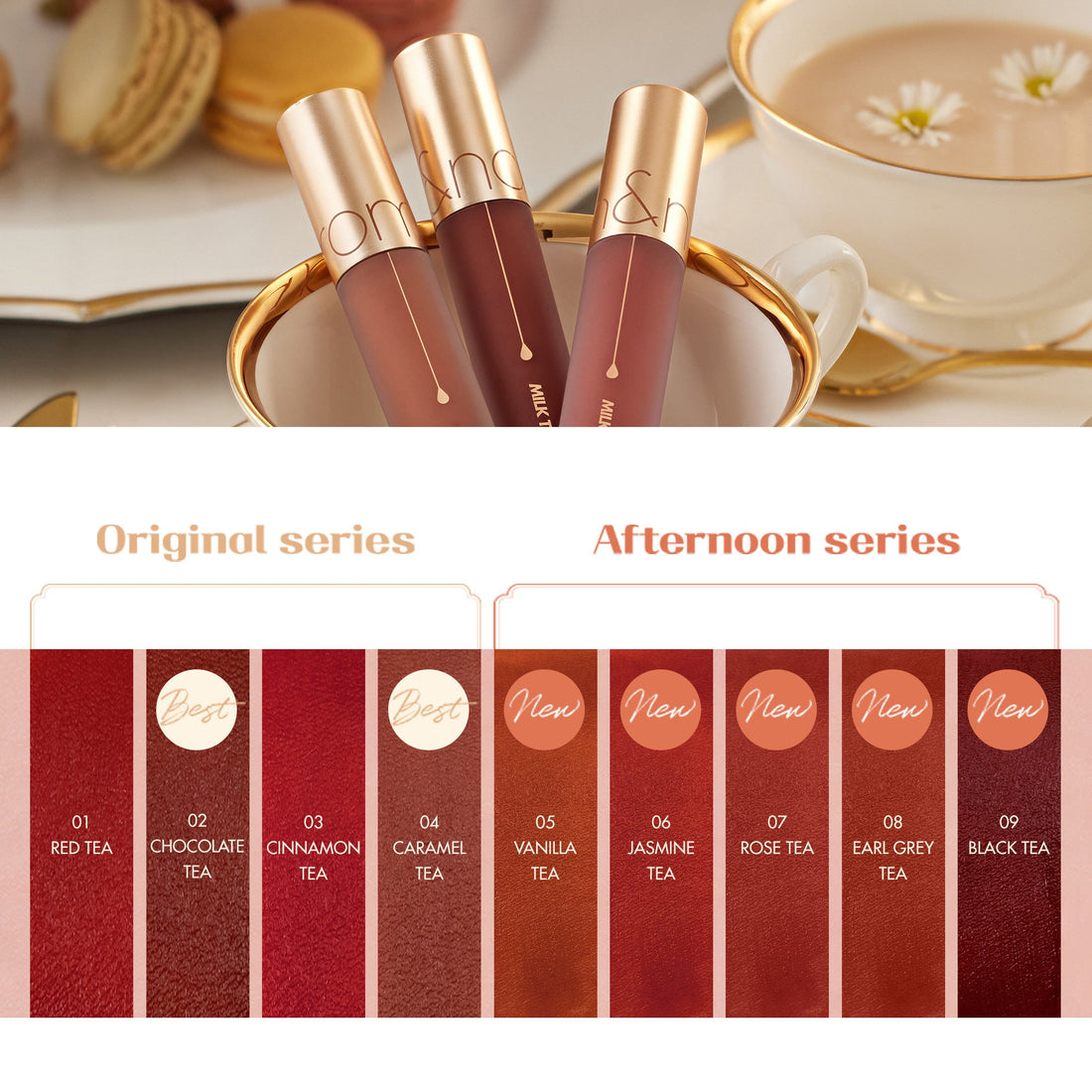 rom&nd Milk Tea Velvet Tint: Afternoon Series (4.4g) - Kiyoko Beauty