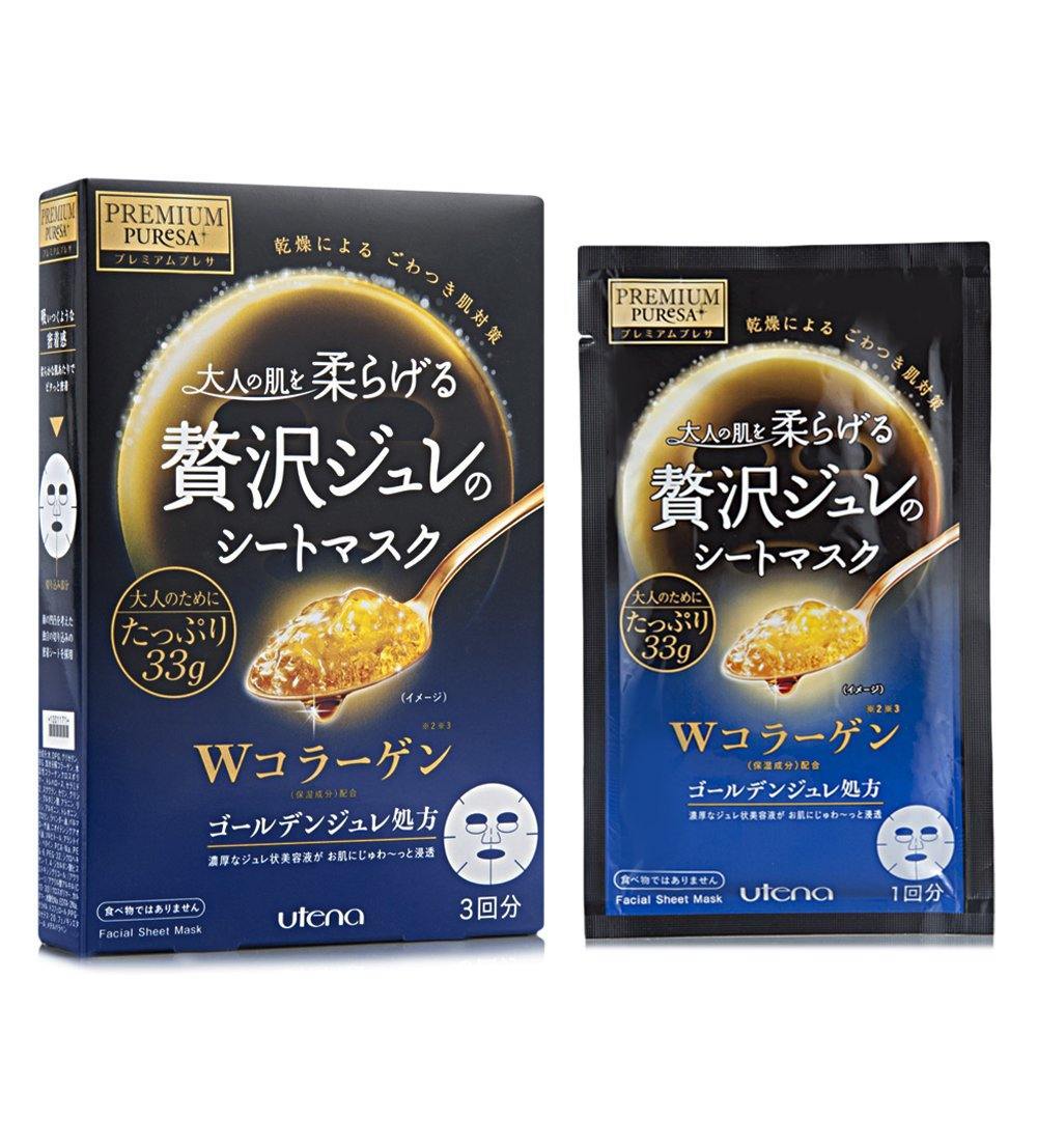 Utena Premium Puresa Golden Jelly Sheet Mask (3pcs) - Collagen - Kiyoko Beauty