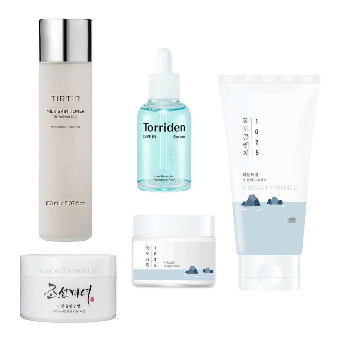 5-Step Korean Skin Care Routine Set For Dry Skin hydrating nourishing moisturizing skin barrier repair fine lines K Beauty World