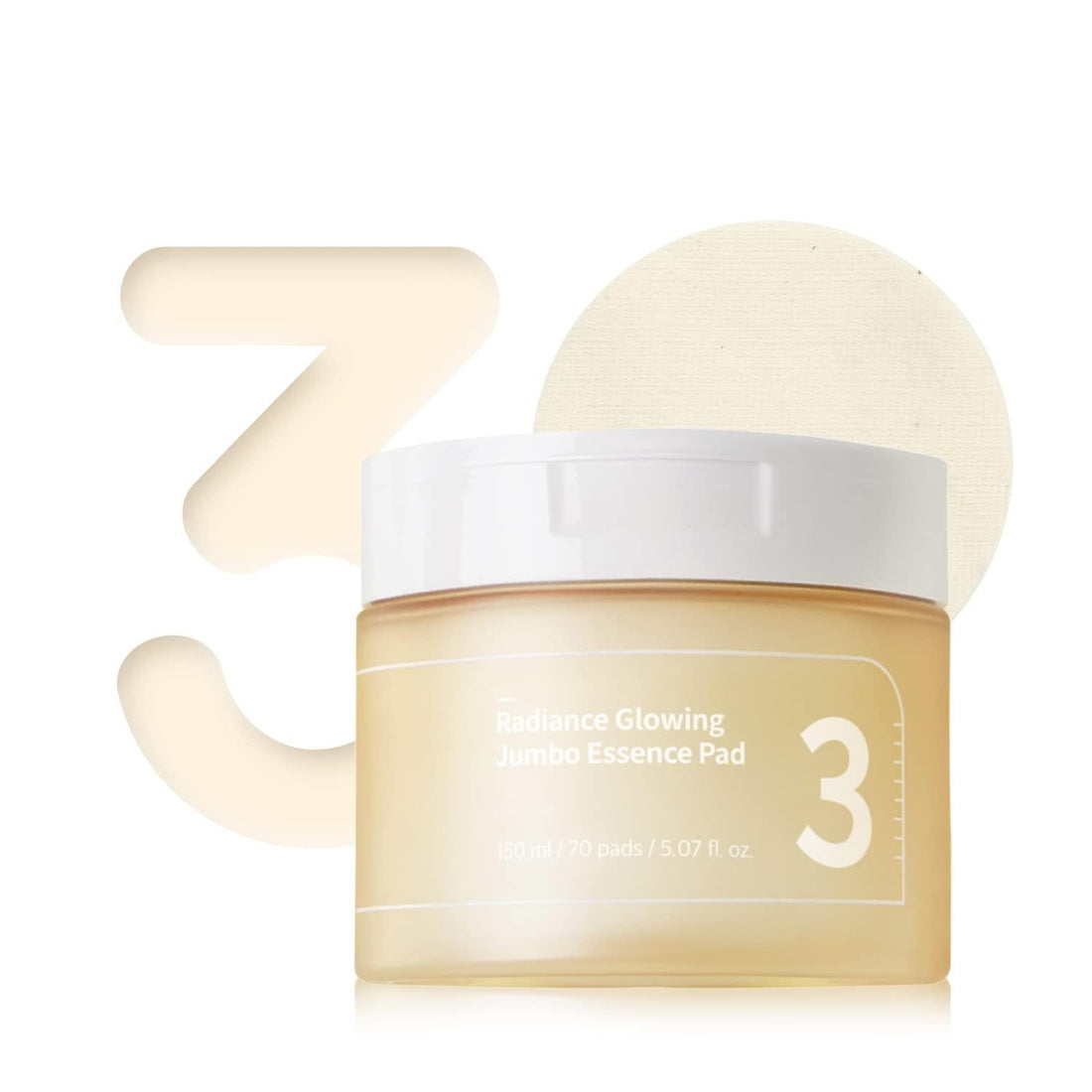 numbuzin No.3 Radiance Glowing Jumbo Essence Pad (70pcs) - Kiyoko Beauty