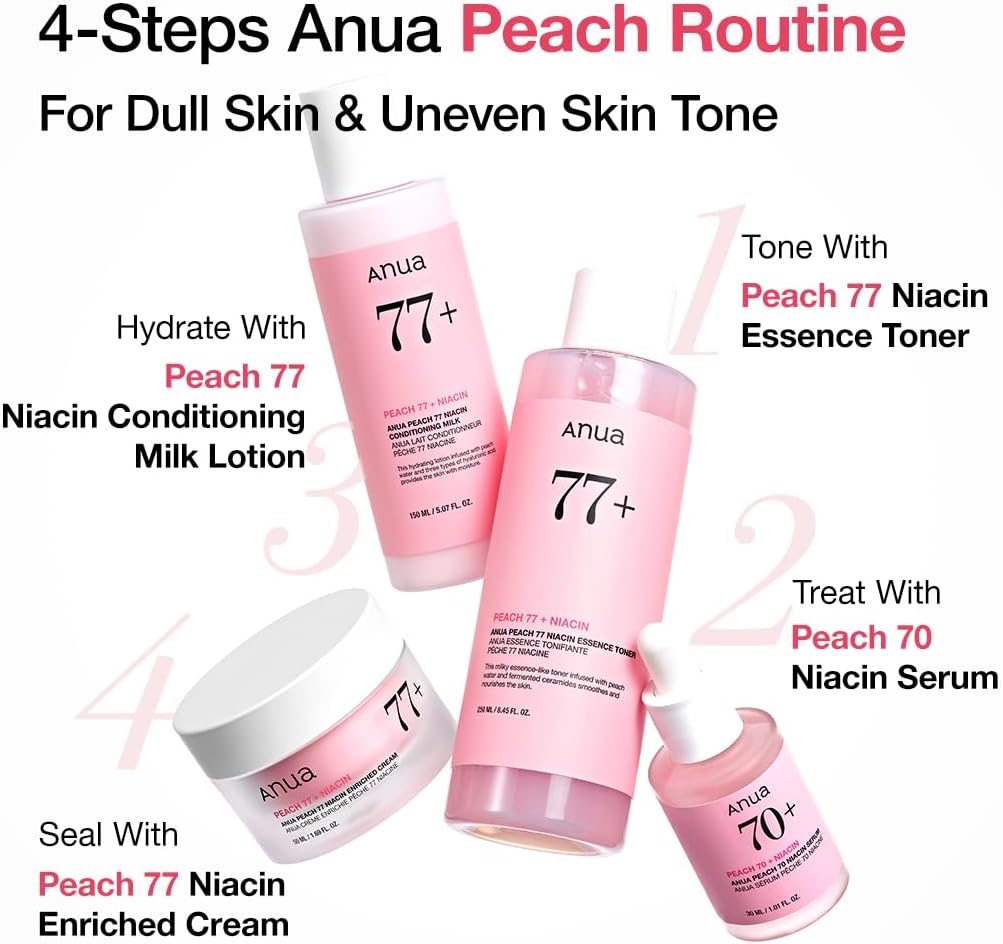 ANUA Peach 77% Niacin Essence Toner (250ml) - Kiyoko Beauty