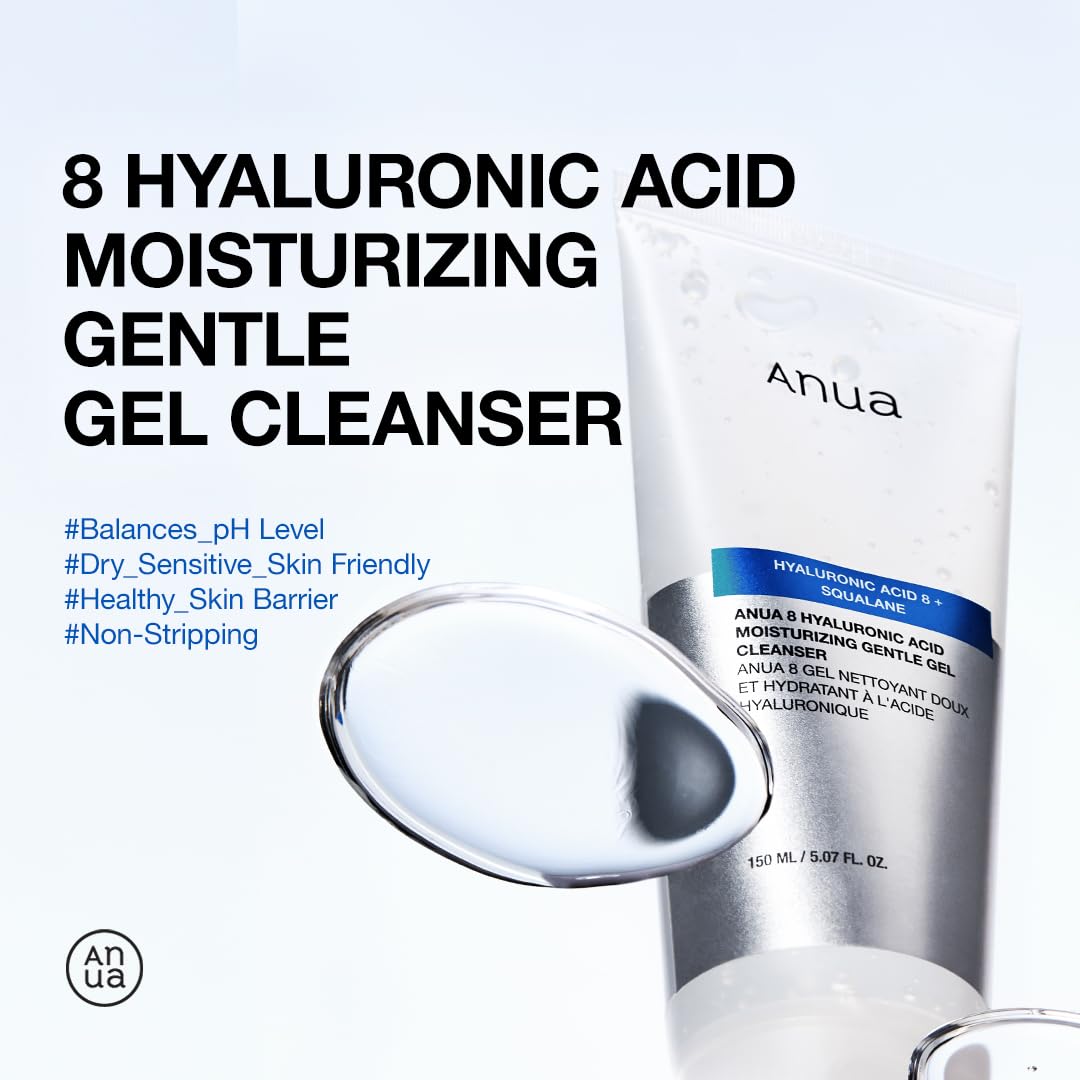 ANUA 8 Hyaluronic Acid Moisturizing Gentle Gel Cleanser (150ml) - Kiyoko Beauty