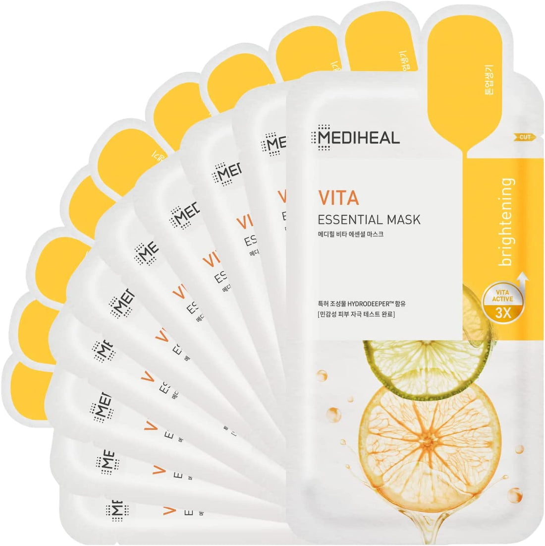 MEDIHEAL Vita Essential Mask (10pcs) - Kiyoko Beauty