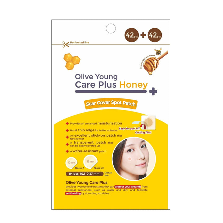 OLIVE YOUNG Care Plus Scare Cover Spot Patch Honey (84 Pcs) - Kiyoko Beauty