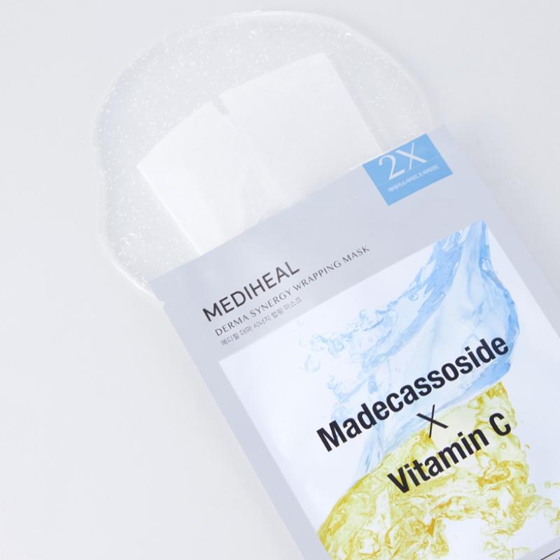 MEDIHEAL Derma Synergy Wrapping Mask - Madecassoside x Vitamin C (1 PC/1 BOX) - Kiyoko Beauty