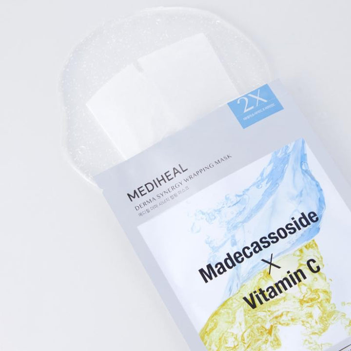 MEDIHEAL Derma Synergy Wrapping Mask - Madecassoside x Vitamin C (1 PC/1 BOX) - Kiyoko Beauty