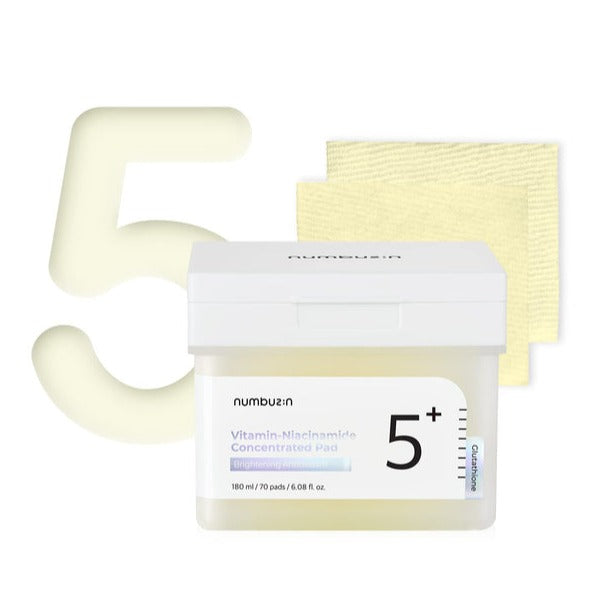 numbuzin No.5+ Vitamin Niacinamide Concentrated Pads (70pcs) - Kiyoko Beauty