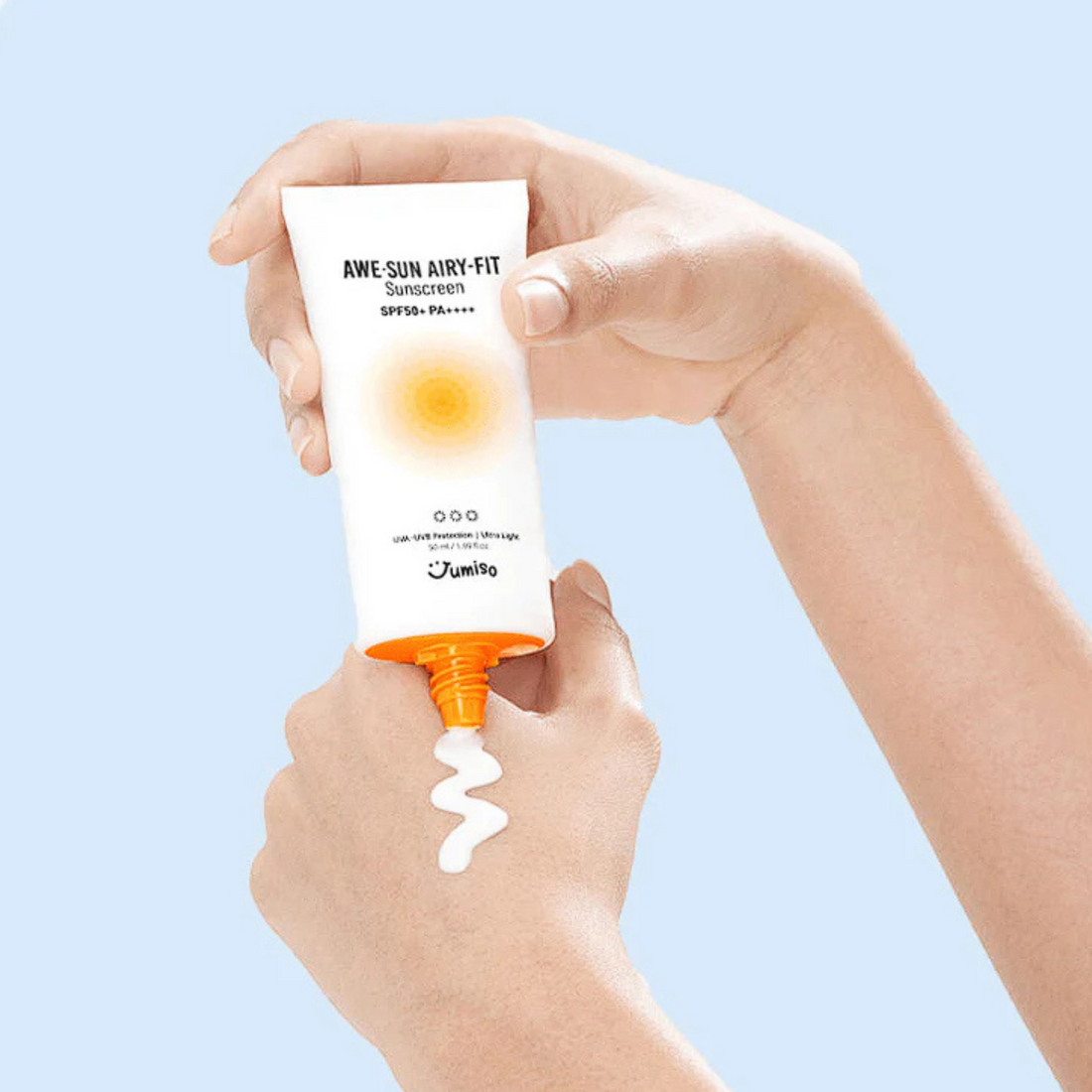 JUMISO Awe-Sun Airy-Fit Sunscreen SPF on the skin