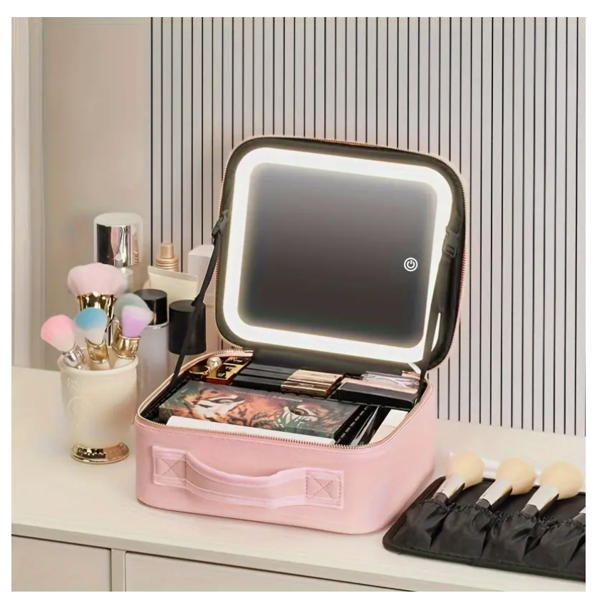 led mirror Travel Makeup Bag + Medicube trio combo