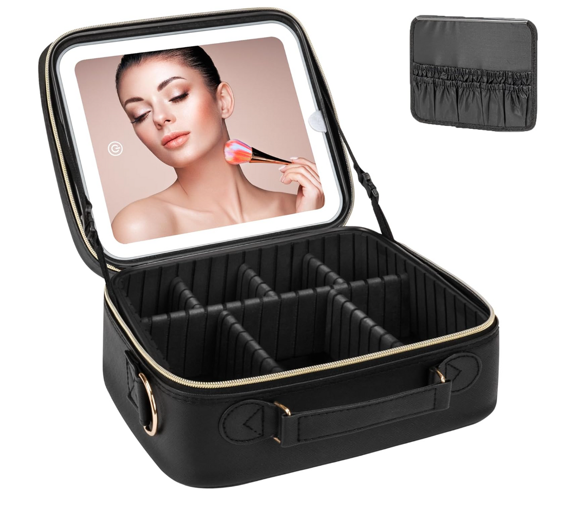 led mirror Travel Makeup Bag + Medicube trio combo