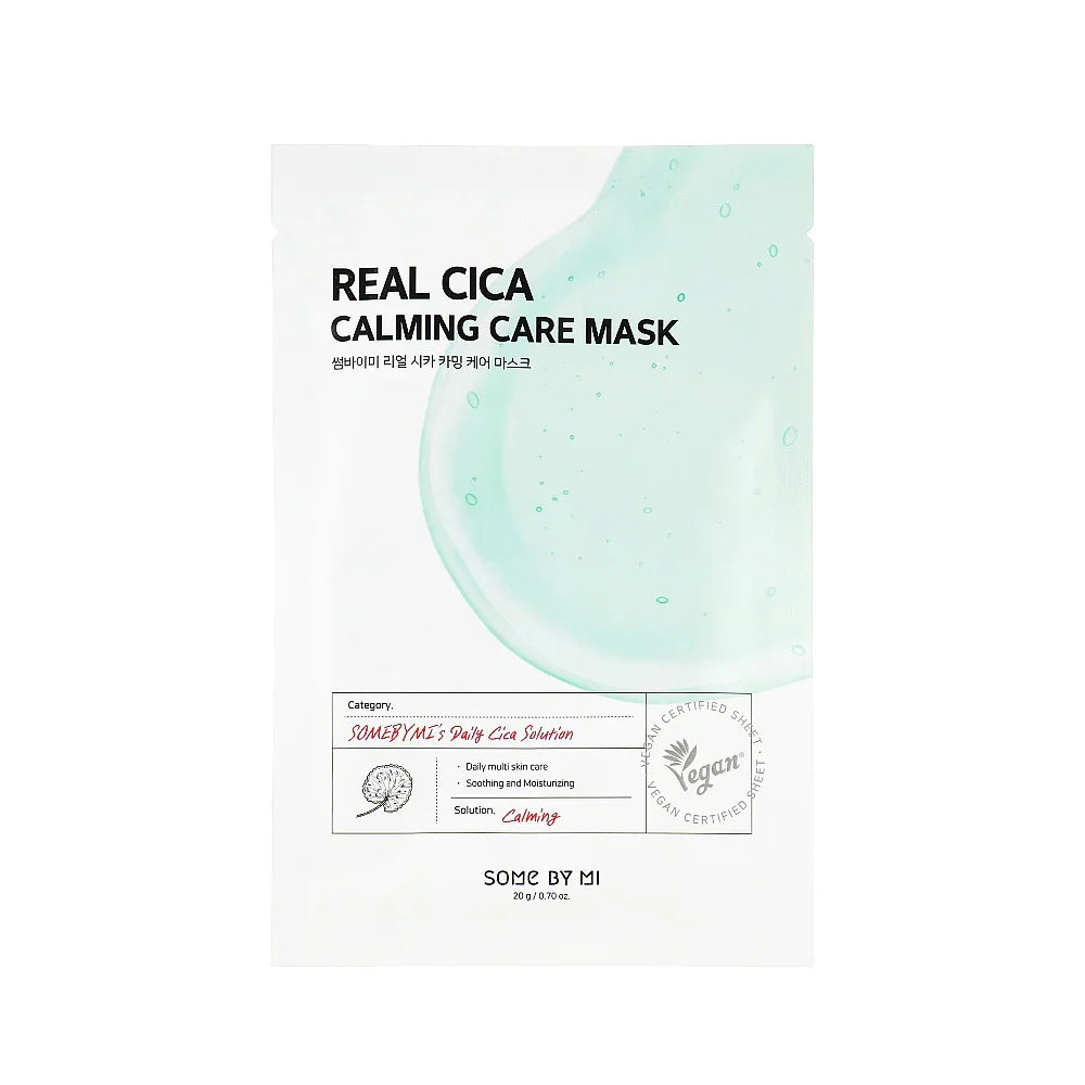 Some By Mi Real Cica Calming Care Mask centella asiatica hydrating soothing redness irritation dry sensitive skin acne pimple K Beauty World