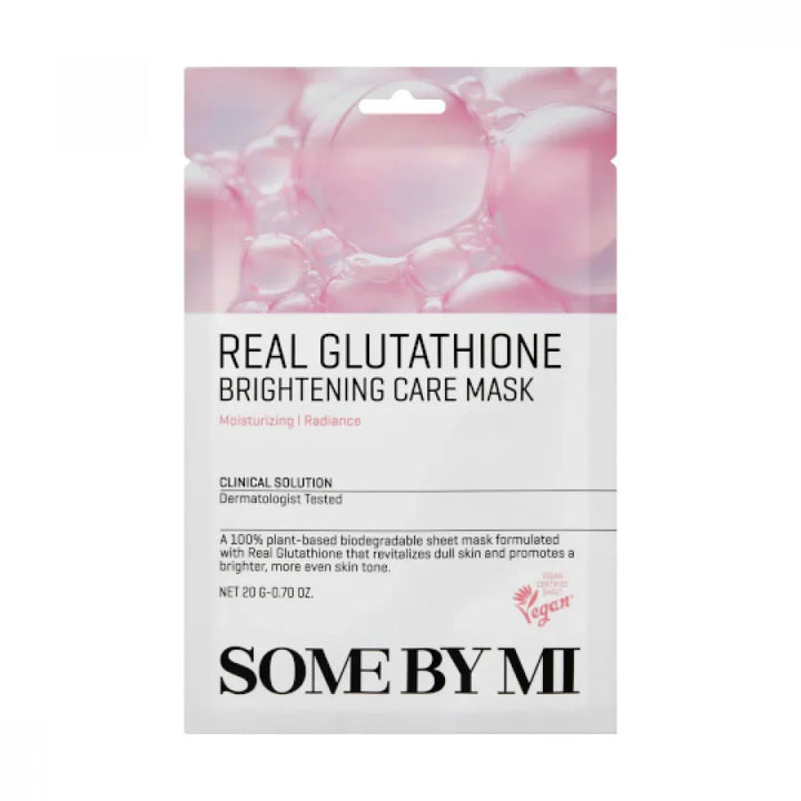 Some By Mi Real Glutathione Brightening Care Mask best Korean sheet mask for dark spots pigmentation uneven skin tone dull dry skin care men women acne scars K Beauty World