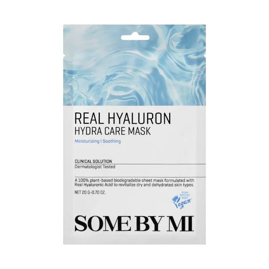 Some By Mi Real Hyaluron Hydra Care Mask best Korean sheet mask for deep hydration dry dehydrated dull irritated mature skin fine lines anti-aging elasticity youthful skin K Beauty World 