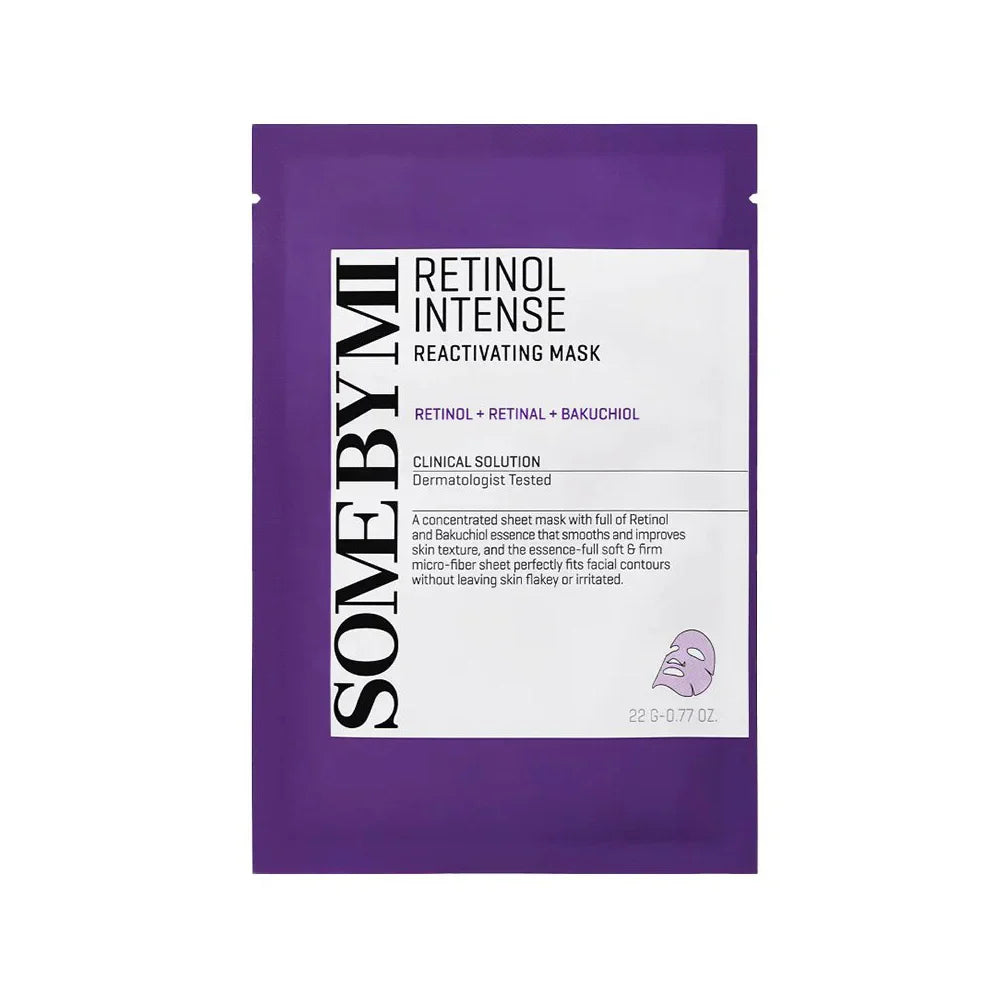 Some By Mi Retinol Intense Reactivating Mask brightening anti-aging hydrating Korean sheet mask for tired sagging mature dry dull skin types K Beauty World