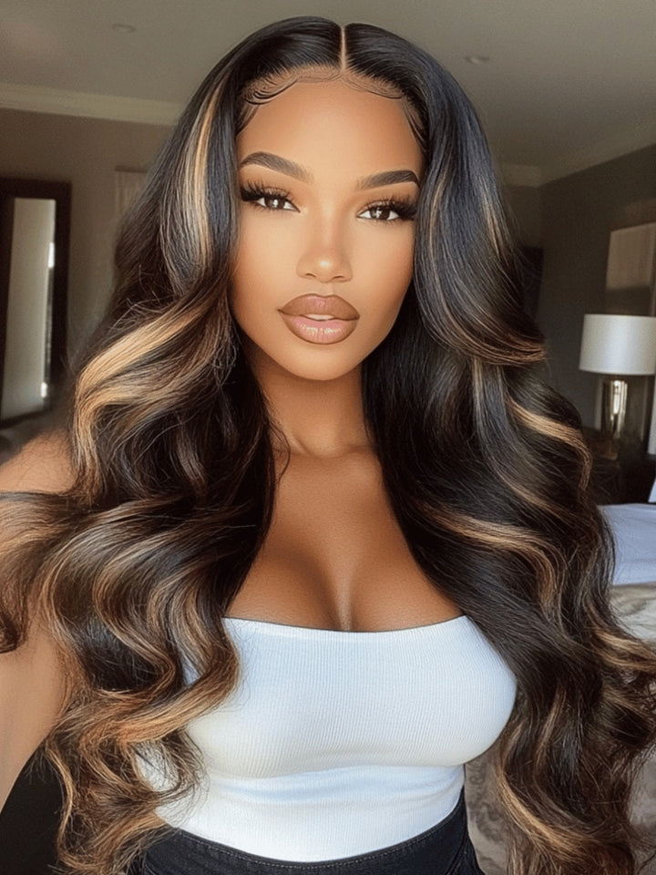 UNice 7x5 Glueless Lace Black Blonde Wig